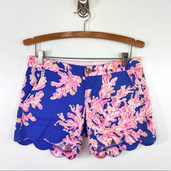 Lilly Pulitzer Blue 5" Buttercup Scallop Hem Short - Picture 5 of 9